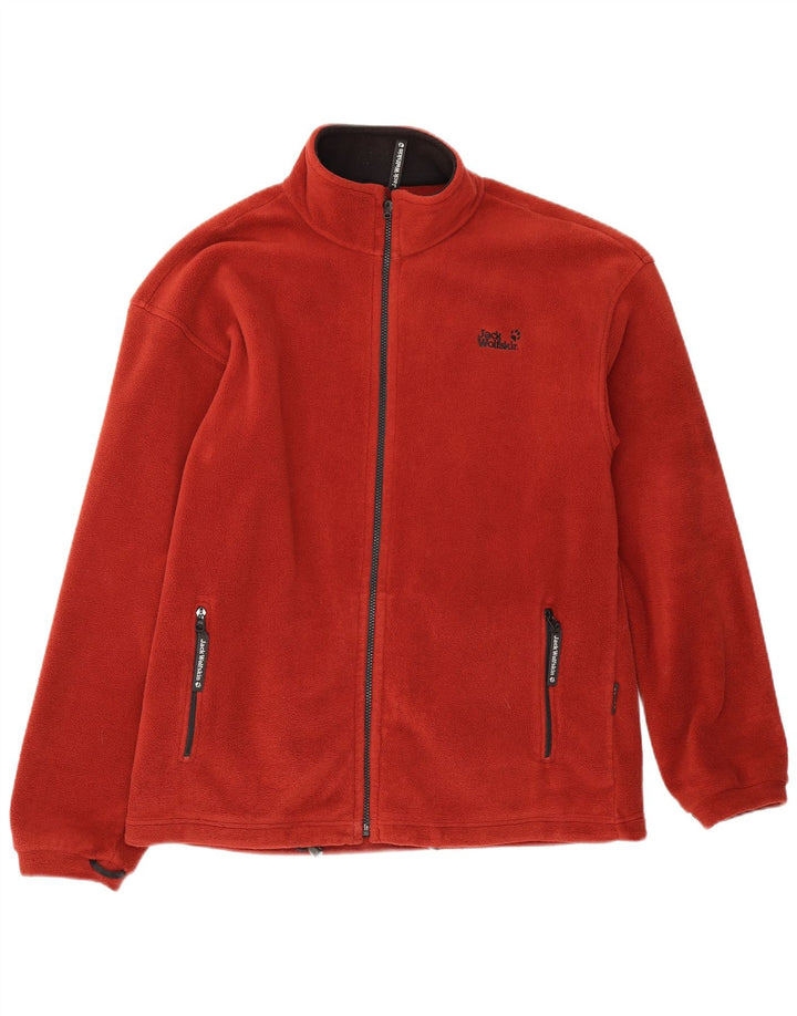 Jack Wolfskin Chaqueta polar con forro para hombre UK 42 XL Poliéster rojo