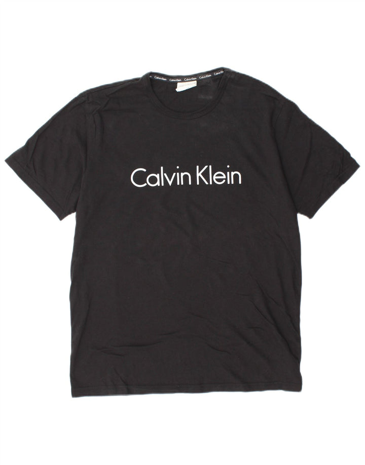 CALVIN KLEIN Camiseta gráfica para hombre Top Medium Black Cotton
