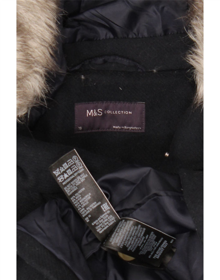 Marks & Spencer Trenca con capucha para mujer UK 46 Grande Poliéster azul marino