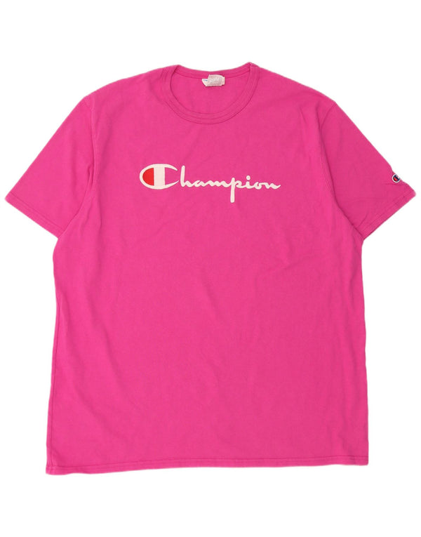 Champion Camiseta gráfica para hombre Top 2XL Algodón rosa