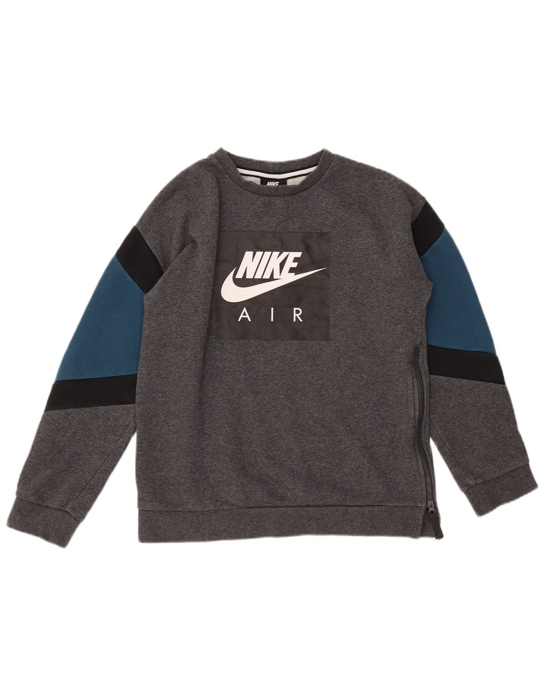 NIKE Sudadera gráfica para niños 13-14 años XL Gris Colorblock Algodón