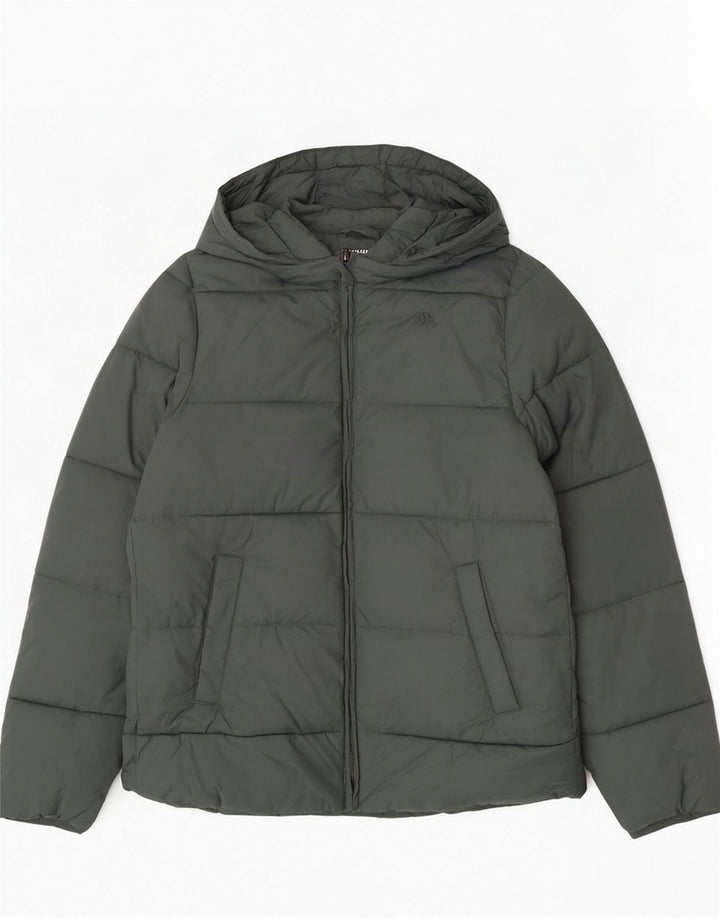 Kappa Hombre Chaqueta Acolchada Con Capucha ES 38 Medio Verde Poliamida