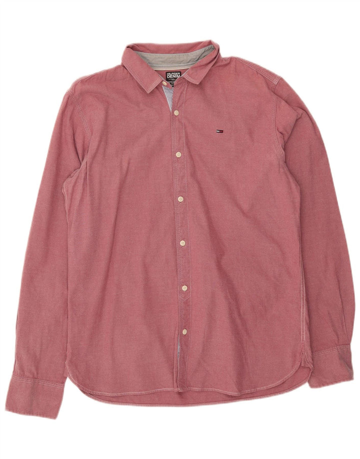 Camisa Tommy Hilfiger Hombre Grande Rosa Algodón