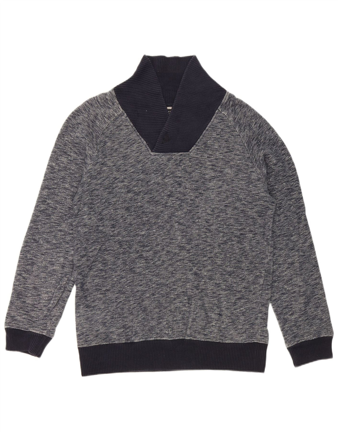 Zara Hombre Sudadera Jumper Large Azul Marino Moteado