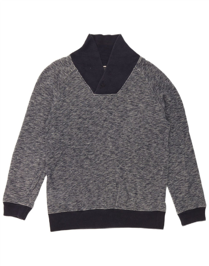 Zara Hombre Sudadera Jumper Large Azul Marino Moteado