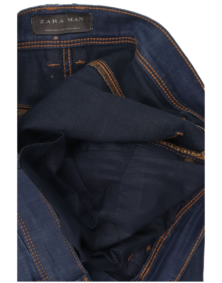Zara Jeans ajustados para hombre EU 42 Large W32 L31 Azul marino