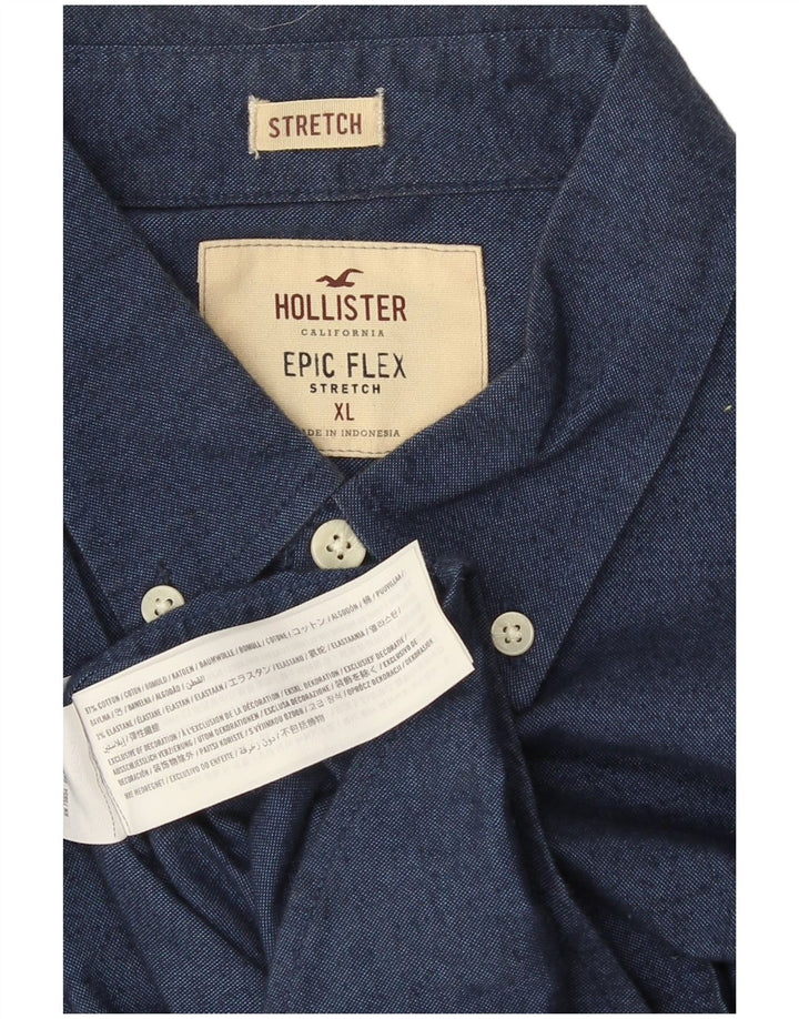 Camisa Hollister Hombre XL Algodón Azul