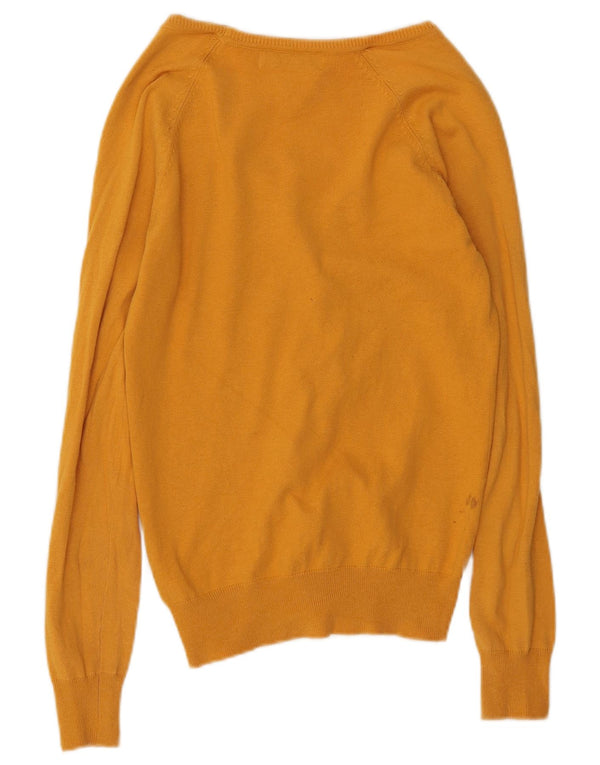 Zara Jersey con cuello en V para mujer UK 46 Large Algodón amarillo