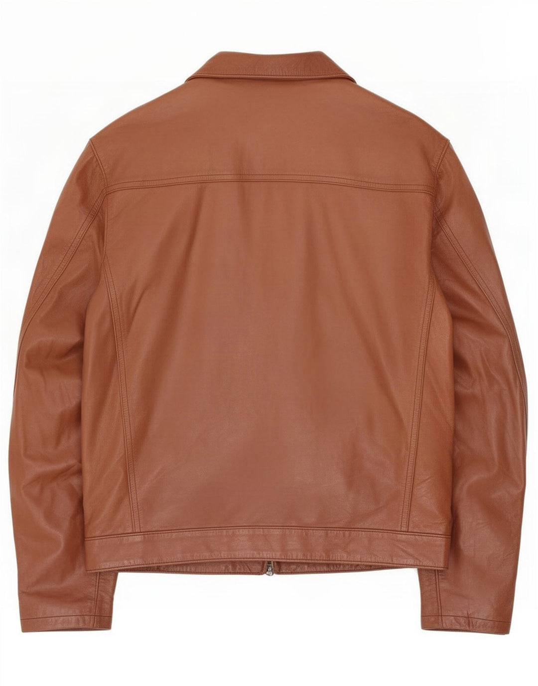 Chaqueta utilitaria de cuero vintage para hombre IT 50 Large Brown