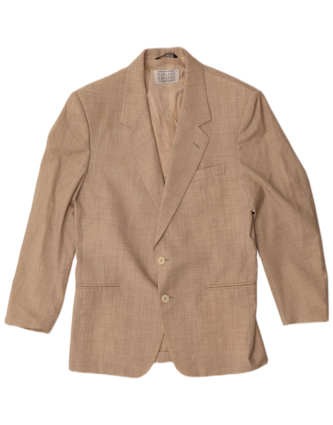 Ravazzolo Chaqueta tipo blazer de 2 botones para hombre IT 46 Small Beige Lana virgen
