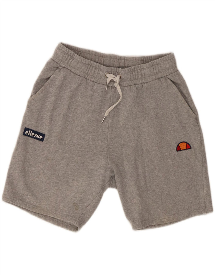 Ellesse Mens Graphic Sport Shorts Small Gris Algodón