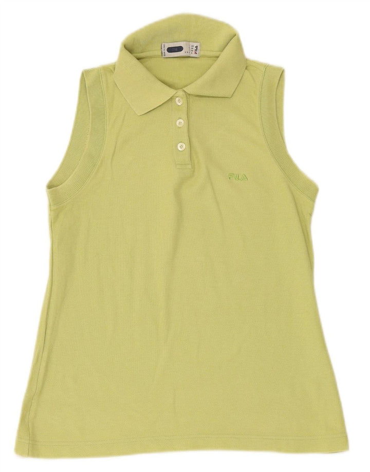 FILA Womens Sleeveless Polo Shirt IT 42 Medium Green