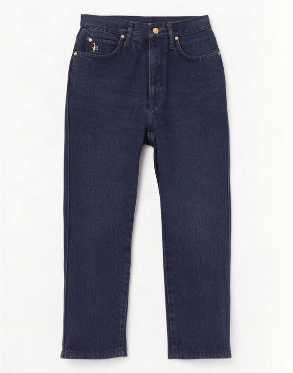 Roccobarocco Jeans rectos cortos para mujer IT 42 Medium W28 L25 Azul marino