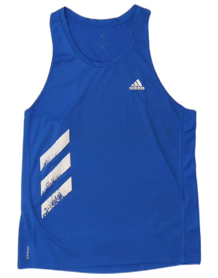 Adidas Hombre Aeroready Graphic Vest Top Poliéster Azul Medio