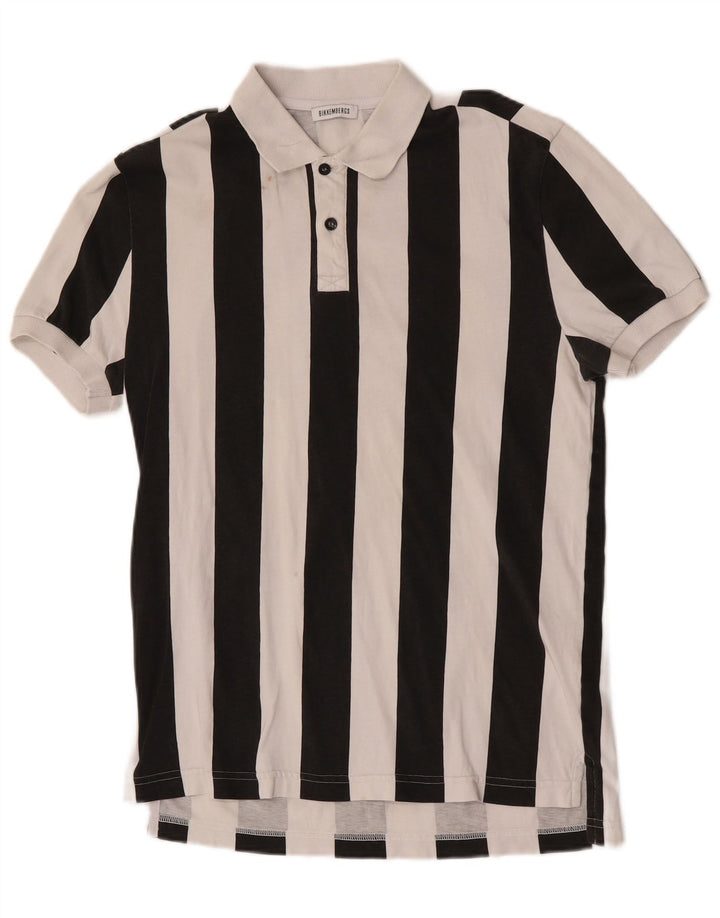 Bikkembergs Polo Hombre Algodón Rayas Blanco Mediano