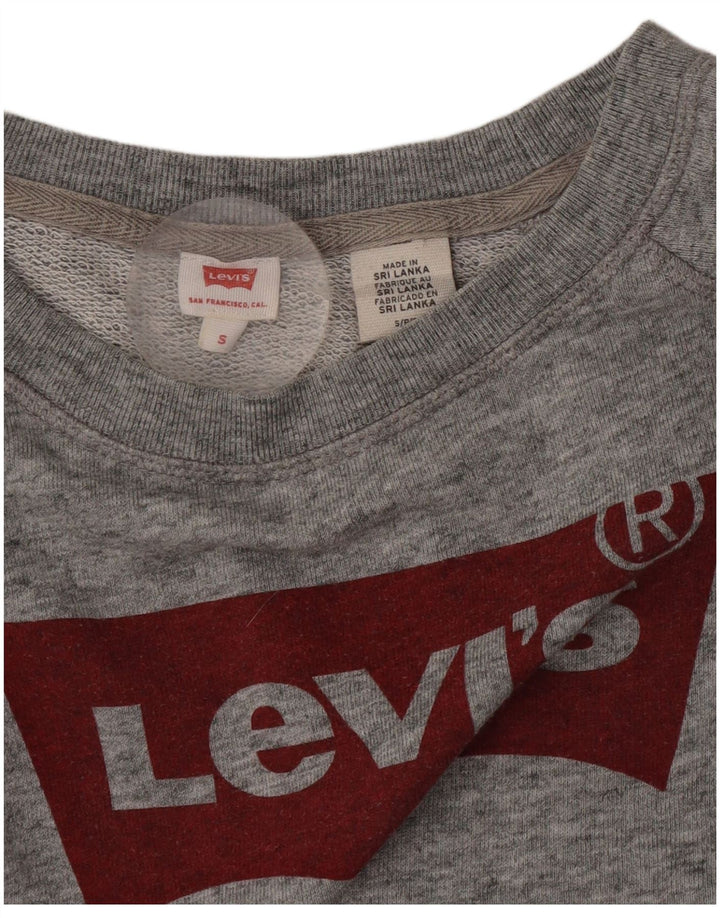 Levi's Sudadera corta extragrande para mujer UK 10 Small Grey Moteado