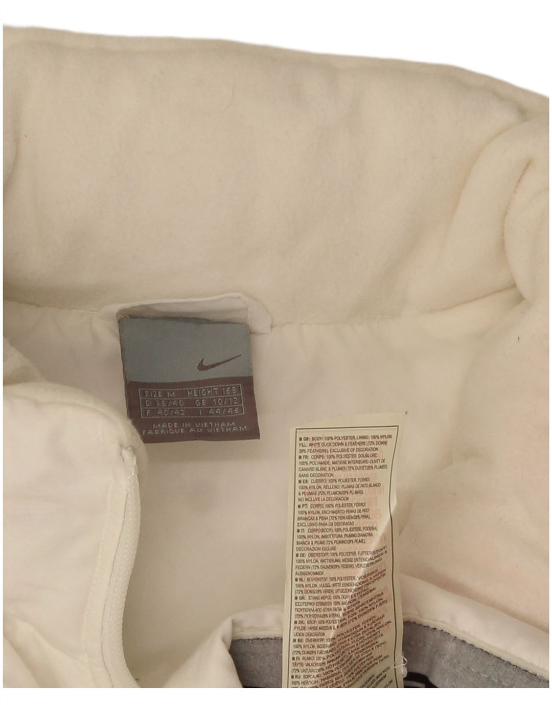 Nike Chaqueta acolchada para mujer UK 10/12 Mediana Blanco Poliéster