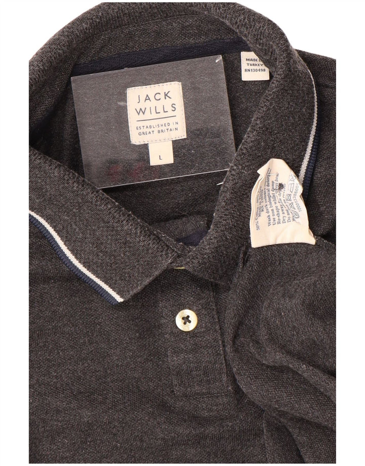 JACK WILLS Polo para hombre de algodón gris grande