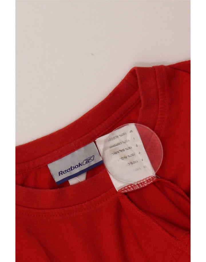 Reebok Camiseta gráfica para hombre Top grande de algodón rojo