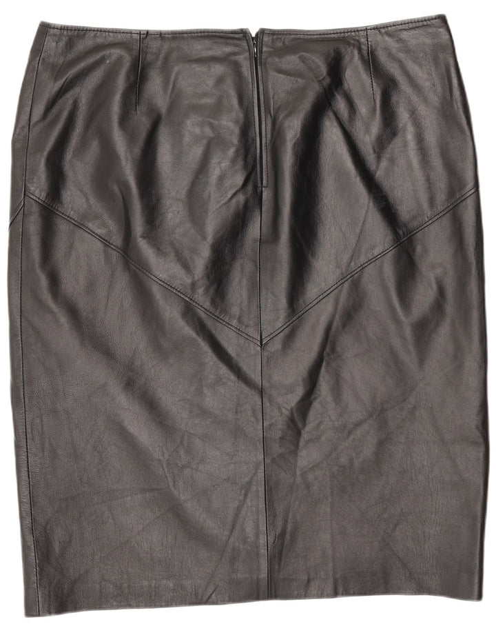 Falda de cuero vintage para mujer W42 3XL Negro