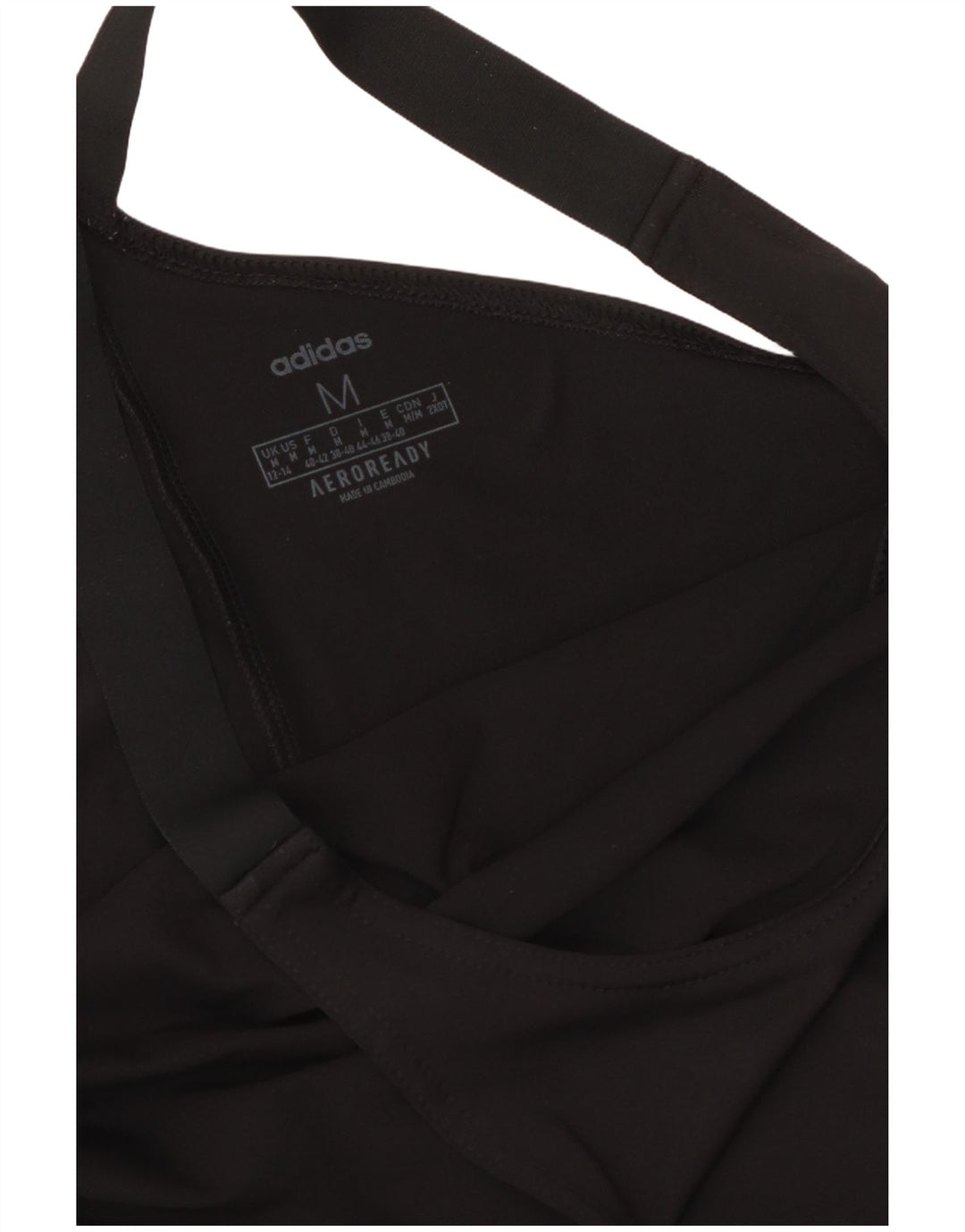 ADIDAS Mujer Aeroready Chaleco Top Reino Unido 12/14 Mediano Negro