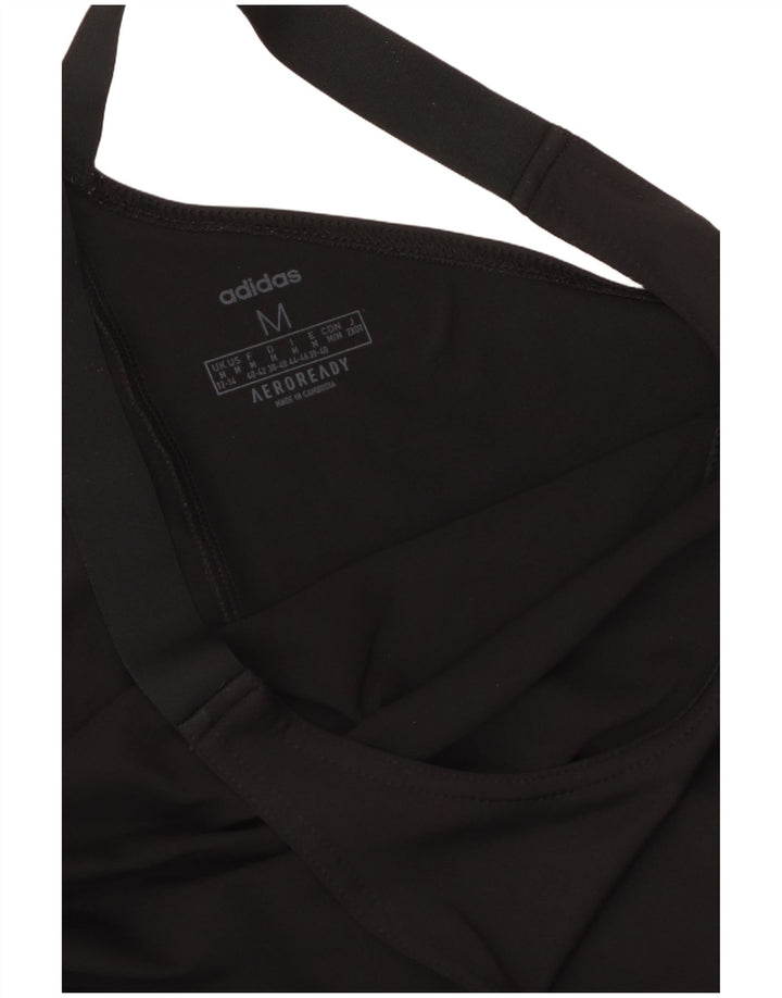 ADIDAS Mujer Aeroready Chaleco Top Reino Unido 12/14 Mediano Negro