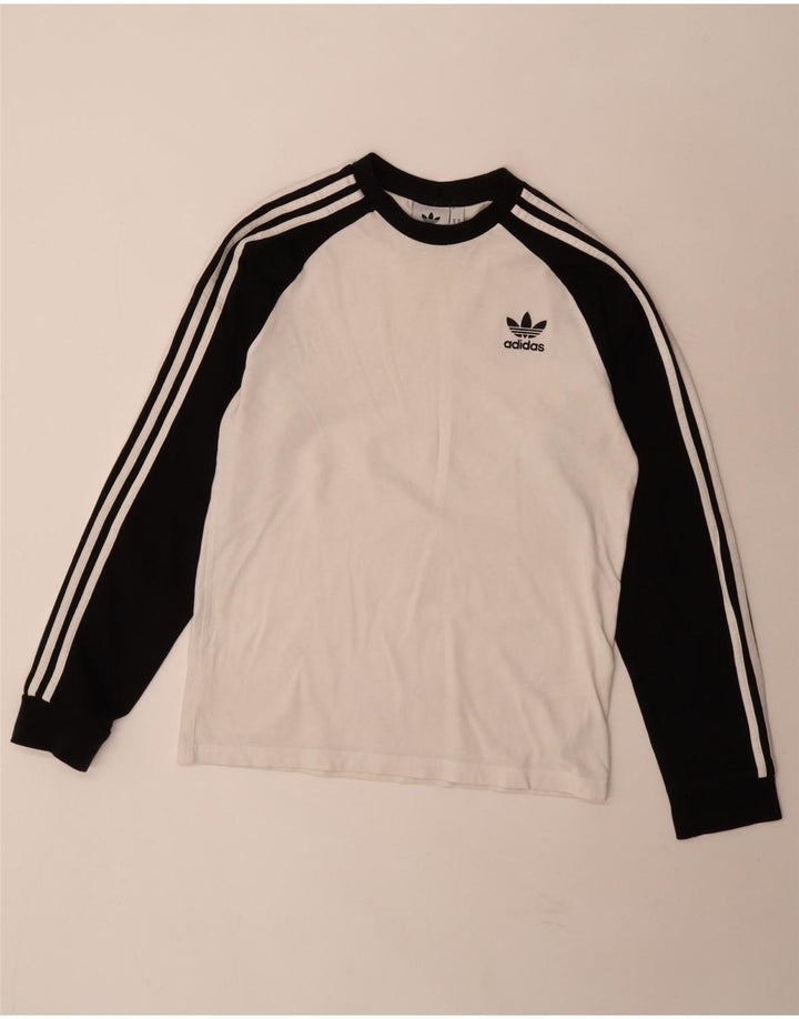Adidas Hombre Top Manga Larga Algodón Colorblock Medio Blanco