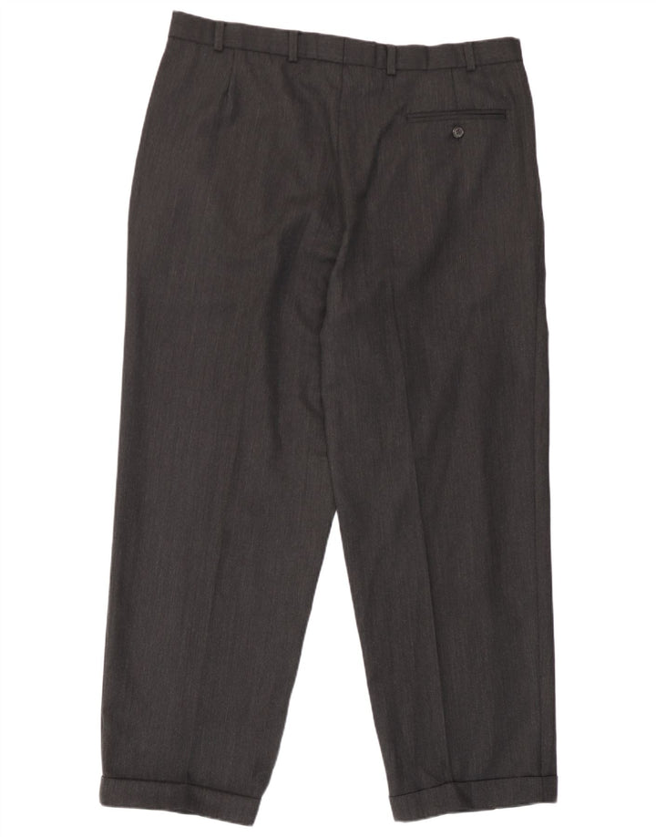 Marks & Spencer Pantalones casuales St. Michael Pegged para hombre W38 L29 Lana gris