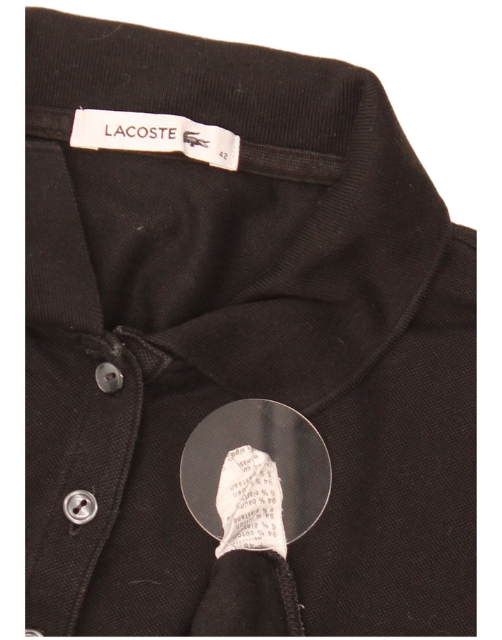 Polo Lacoste Mujer Talla 42 Grande Algodón Negro