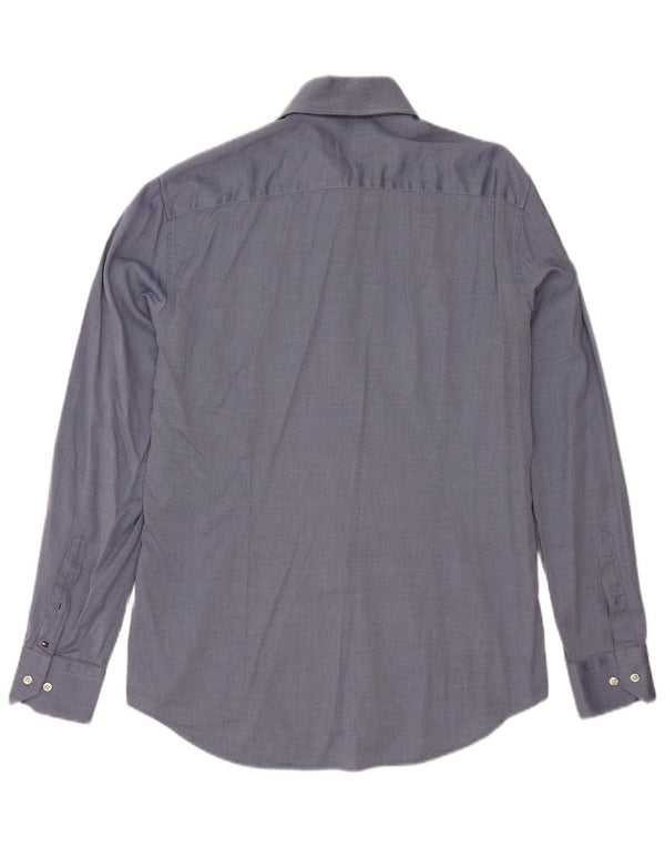 Tommy Hilfiger Camisa ajustada a medida para hombre Talla 41 Grande Algodón azul marino
