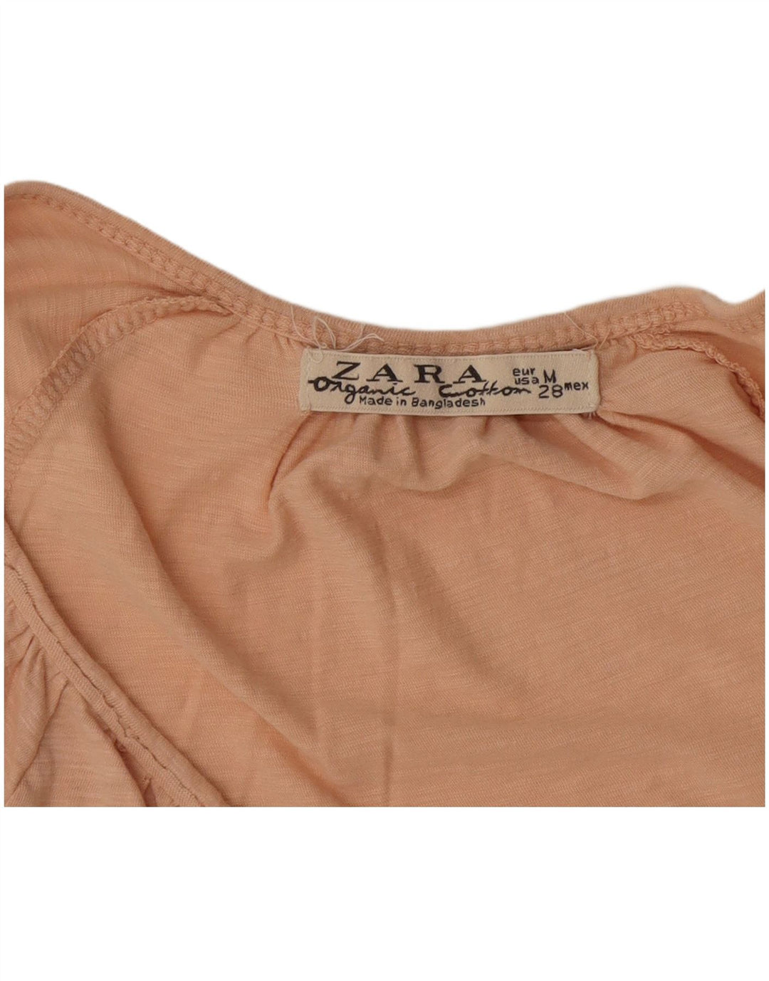 Zara Mujer Top Manga Larga UK 42 Medio Rosa Moteado