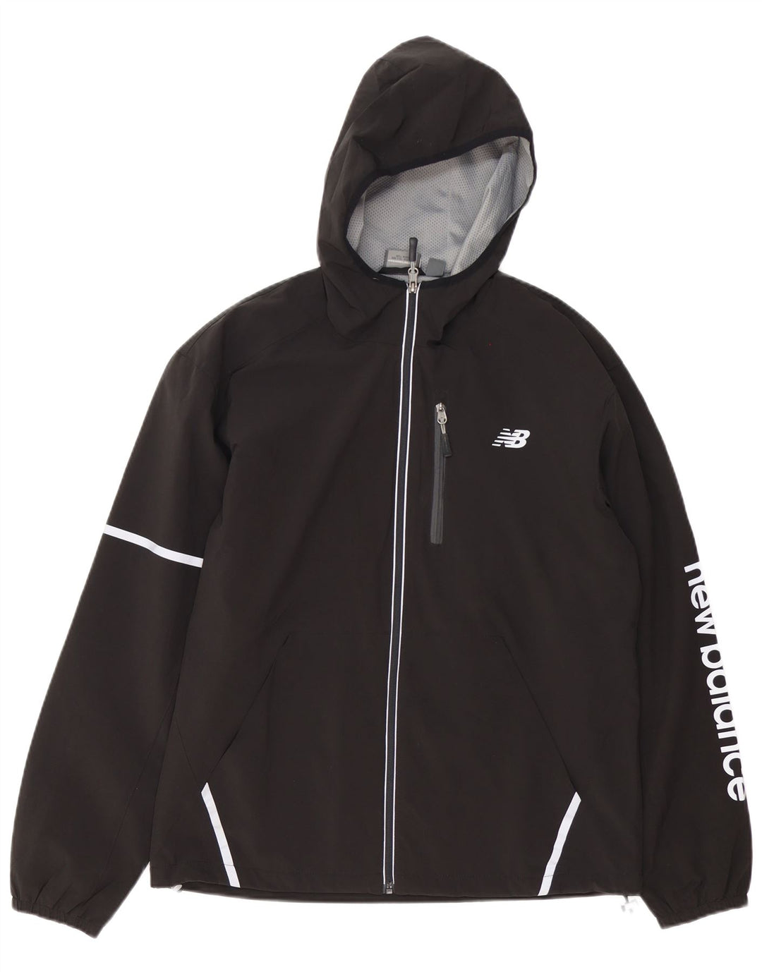 New Balance Chaqueta superior de chándal con capucha y gráfico para hombre Poliéster negro mediano