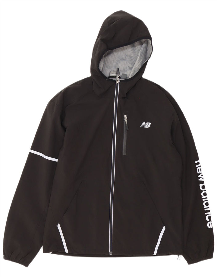 New Balance Chaqueta superior de chándal con capucha y gráfico para hombre Poliéster negro mediano