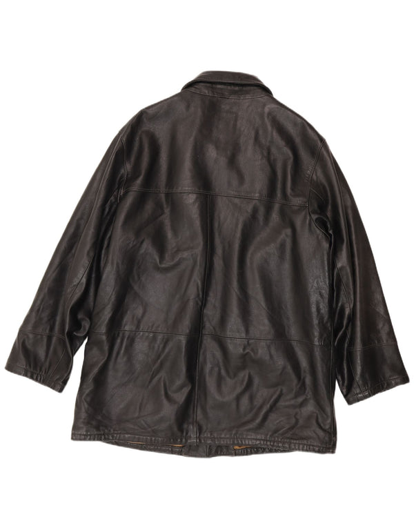 Maffei Chaqueta de cuero para hombre IT 54 2XL Negro