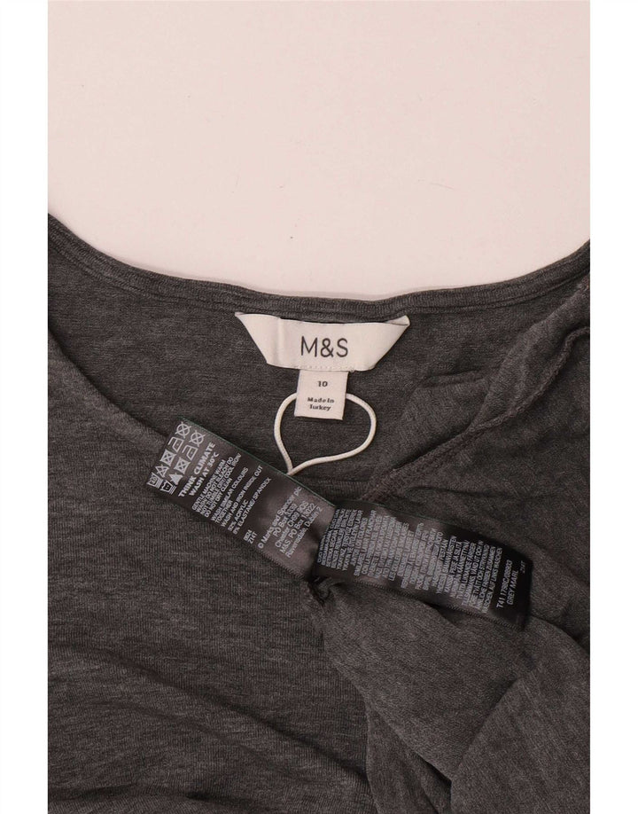 Marks & Spencer - Camiseta de manga larga para mujer, talla 40, talla pequeña, acrílico gris