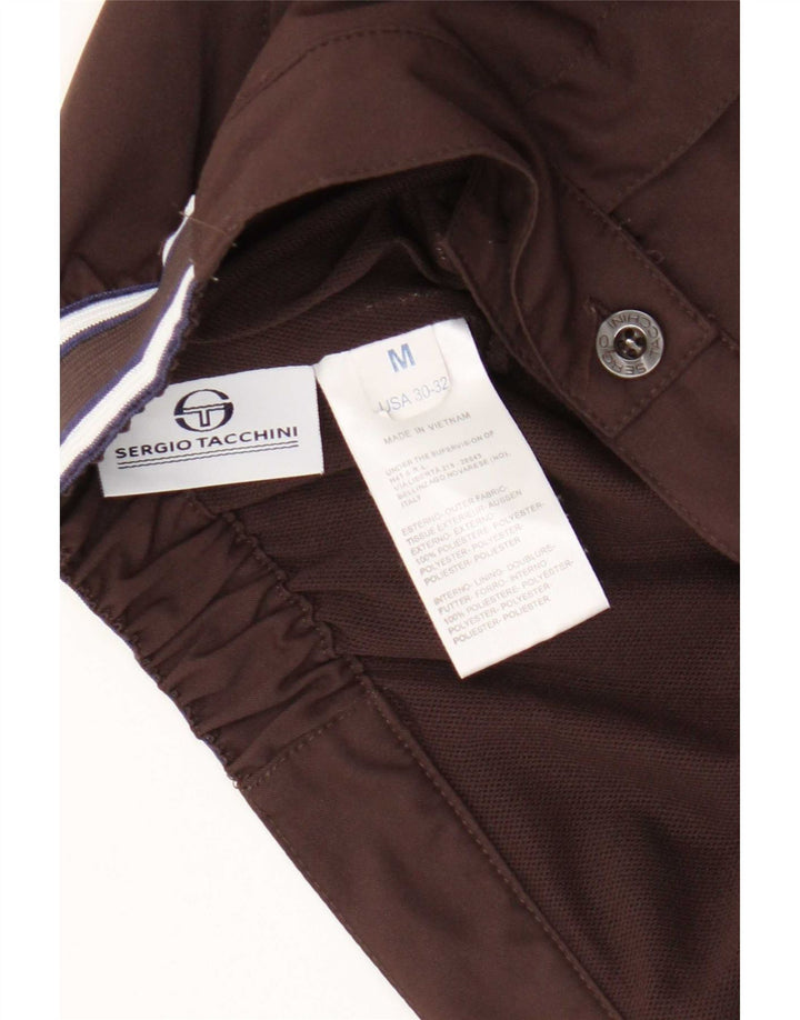 Sergio Tacchini Pantalones cortos casuales para hombre mediano W32 poliéster marrón