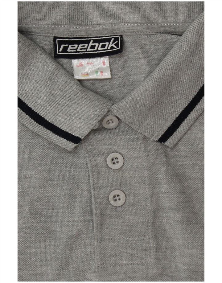 REEBOK Boys Polo Shirt 9-10 Years Small Grey