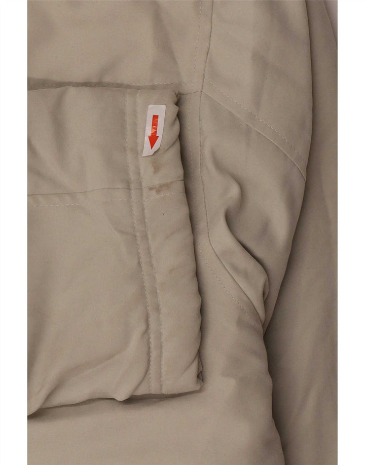 Vintage hombres bomber chaqueta Reino Unido 42 XL beige colorblock poliéster