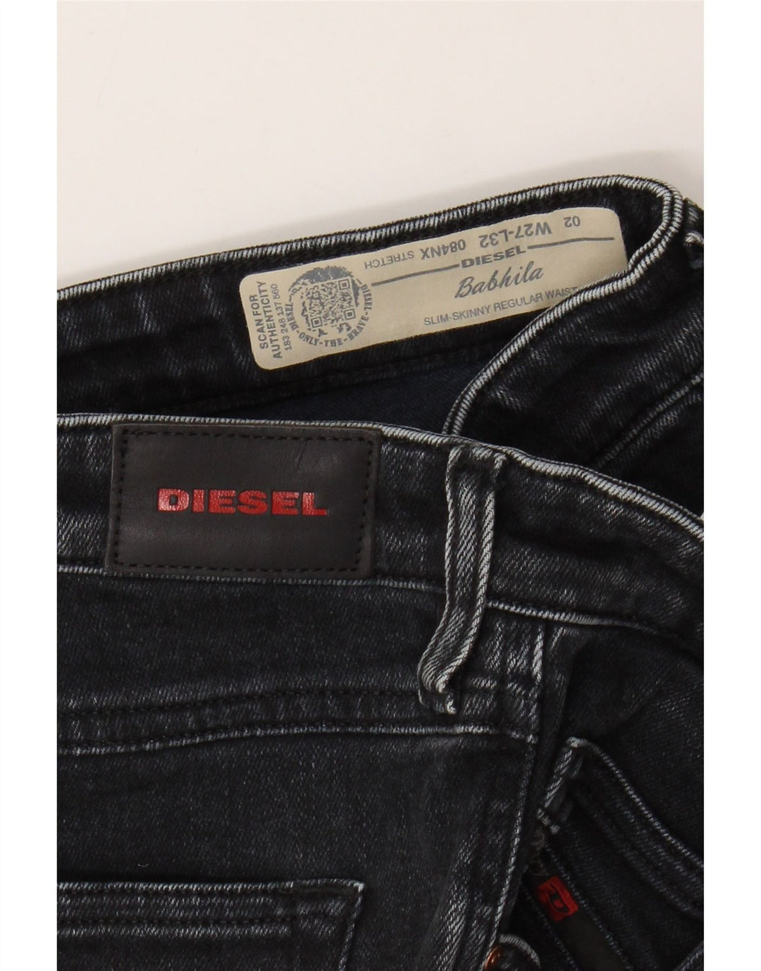 DIESEL Vaqueros ajustados y ajustados Babhila de corte regular para mujer W27 L27 Algodón negro