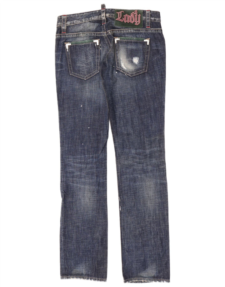 Vaqueros rectos súper bajos para mujer Dsquared2 IT 44 Medium W32 L35 Blue Spotted