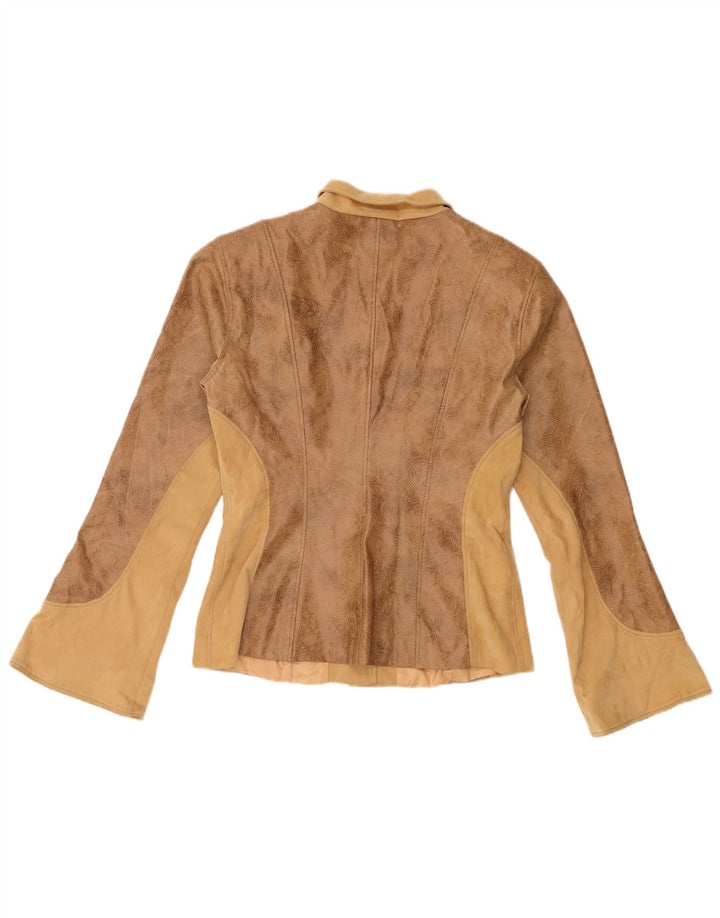 Chaqueta de cuero para mujer Leopard IT 46 Large Brown Floral