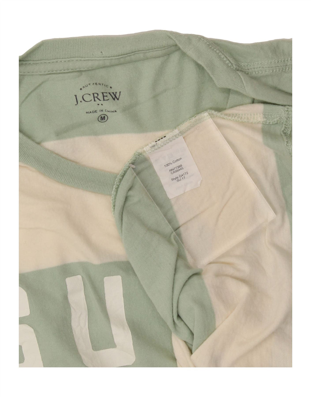 J. CREW Mens Graphic T-Shirt Top Medium Green Colourblock Cotton Vintage J. Crew and Second-Hand J. Crew from Messina Hembry 