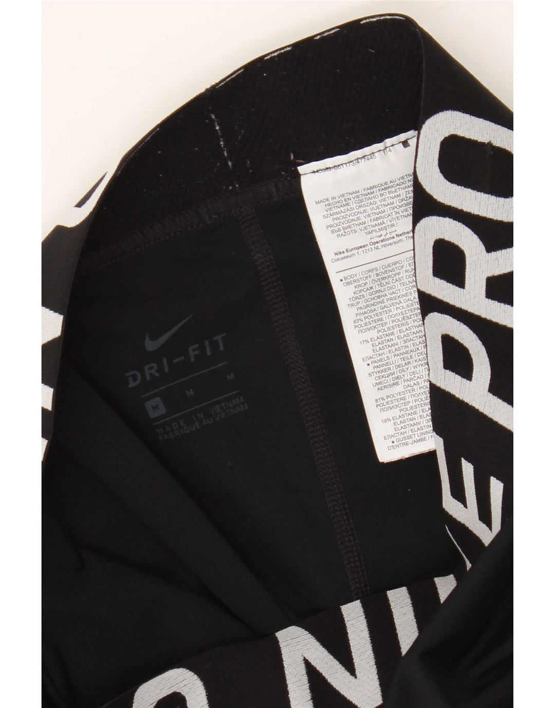 Nike Leggings gráficos Dri Fit para mujer UK 12 Mediano Negro Poliéster