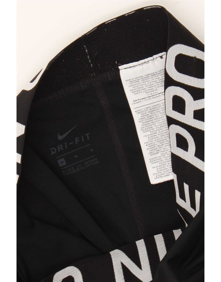 Nike Leggings gráficos Dri Fit para mujer UK 12 Mediano Negro Poliéster