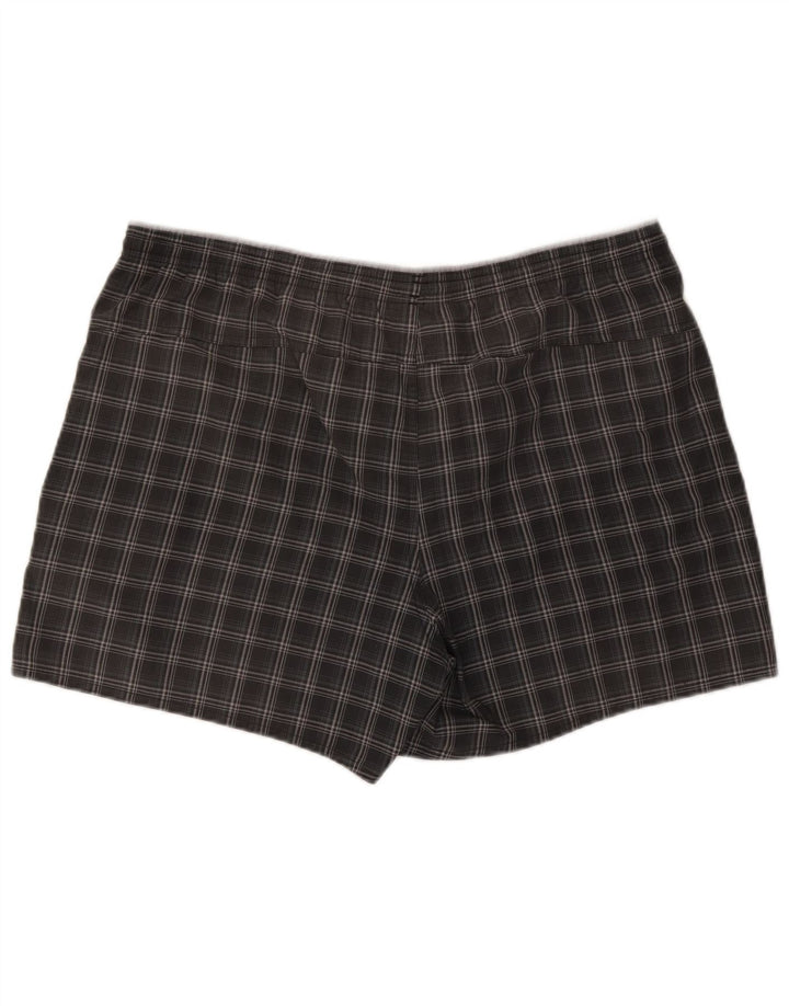 Adidas - Pantalones cortos deportivos para hombre, poliéster, cuadros grises grandes