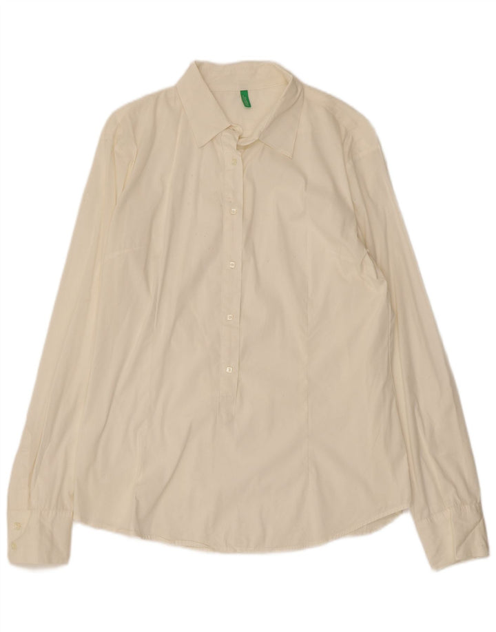 BENETTON Womens Pullover Shirt UK 14 Medium White