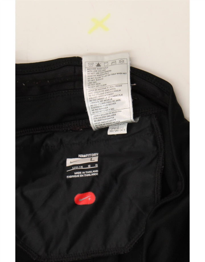 NIKE Womens Tracksuit Trousers US 12/14 Large  Black Polyester Vintage Nike and Second-Hand Nike from Messina Hembry 