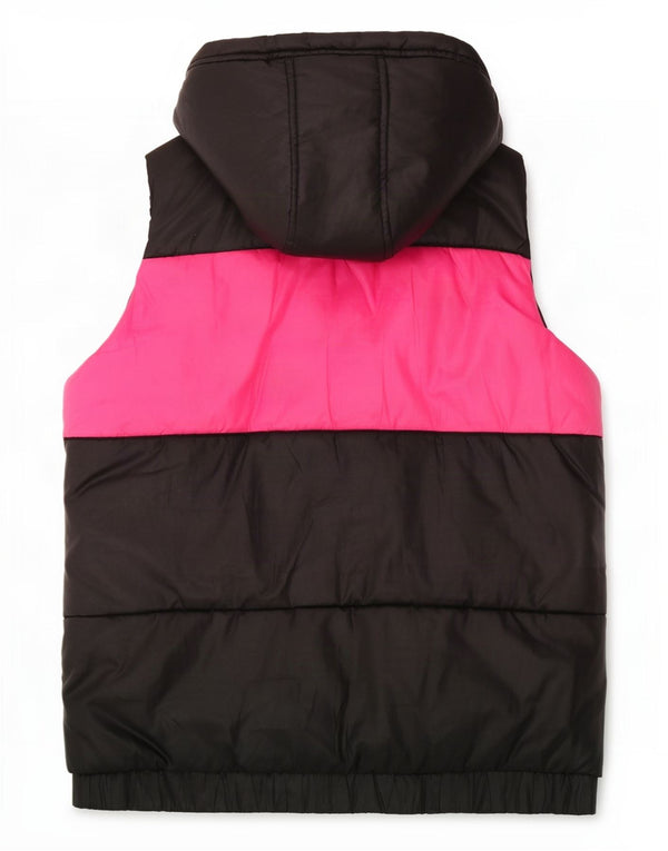 Adidas Chaleco acolchado con capucha para mujer EU 36 Small Black Colourblock Poliéster