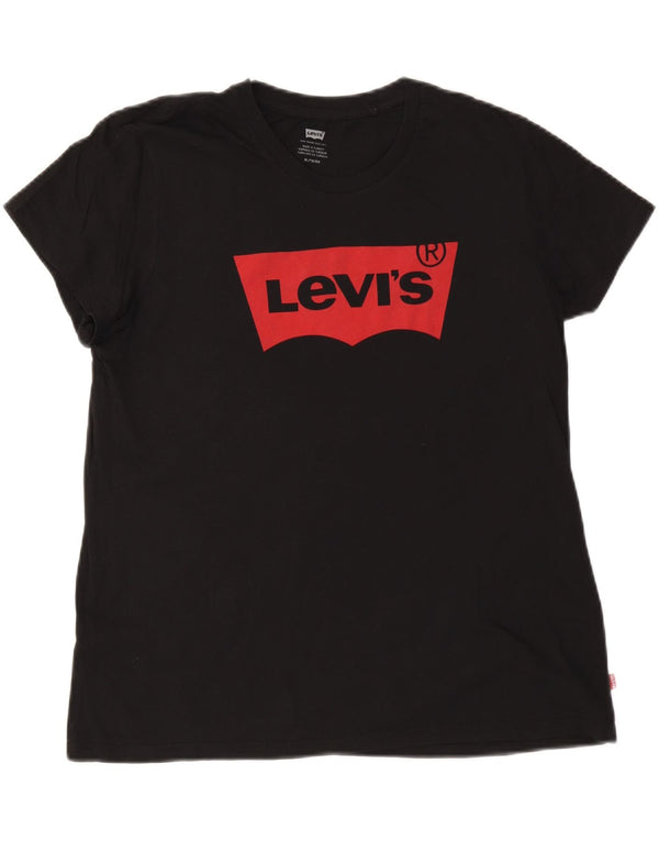 LEVI'S Camiseta gráfica para mujer UK 40 XL Negro