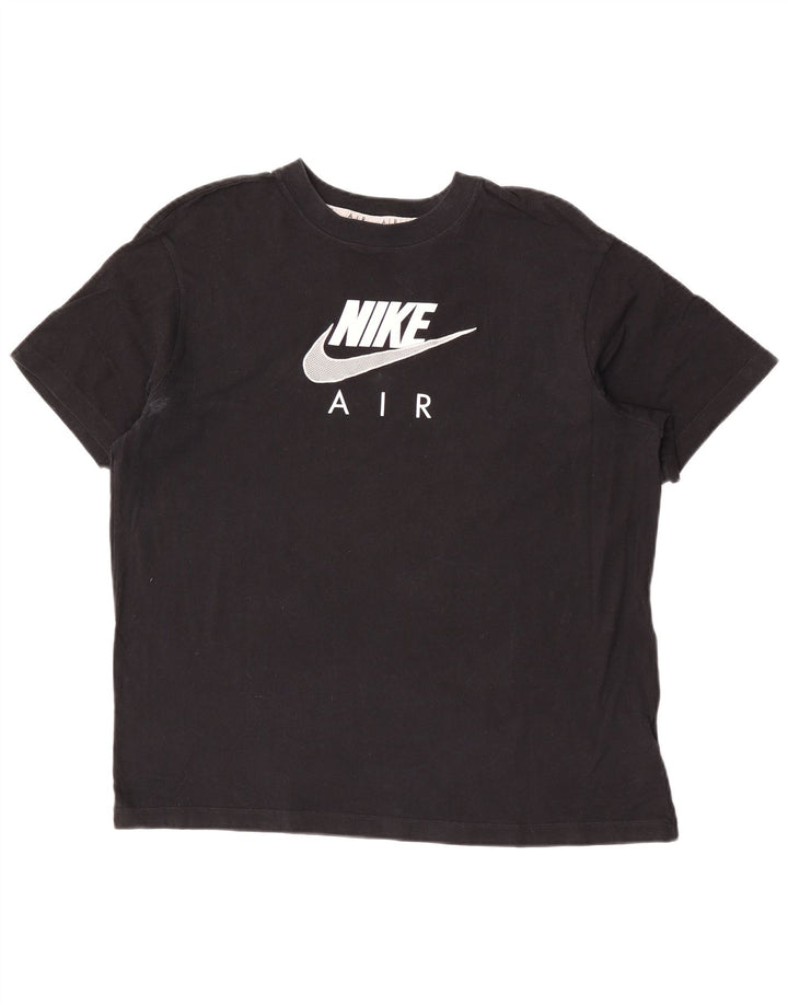 Nike Camiseta gráfica para hombre Top mediano de algodón negro